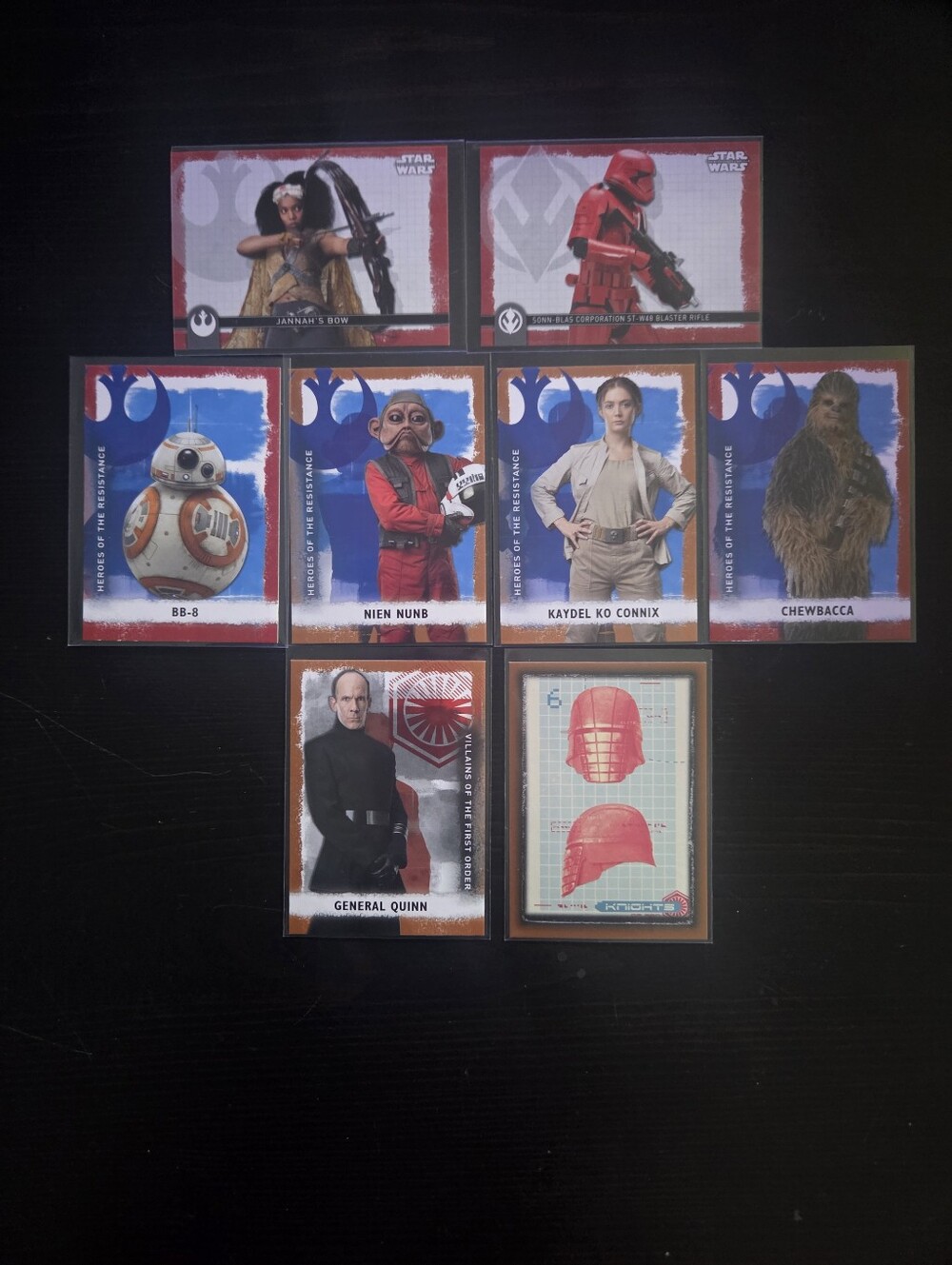 Topps Star Wars Character Numbered Trading Cards BB8, Nien Nunb,Chewbacca etc